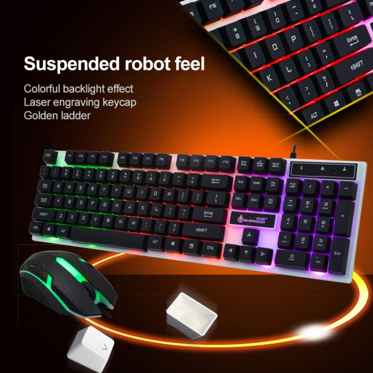 SHIPADOO D280 Wired RGB Backlight Mechanical Feel Suspension Keyboard + 3D Cool Mouse Kit for Laptop, PC, RGB Backlight – Wear-resistant