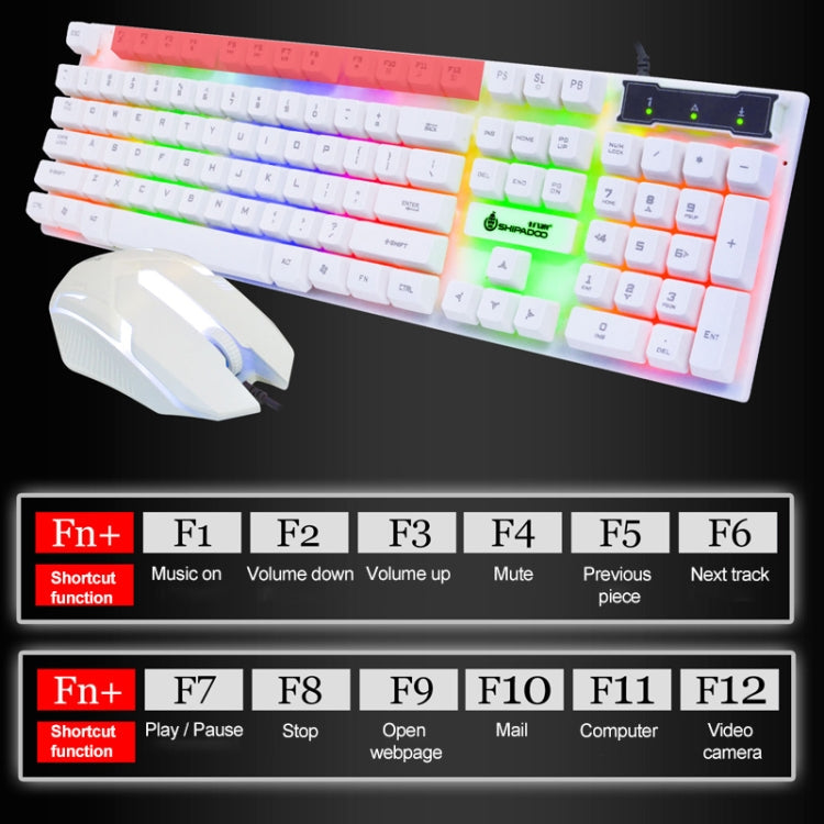 SHIPADOO D280 Wired RGB Backlight Mechanical Feel Suspension Keyboard + 3D Cool Mouse Kit for Laptop, PC, RGB Backlight – Wear-resistant