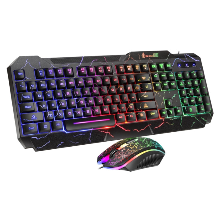 SHIPADOO D620 104-key Wired RGB Color Cracked Backlight Gaming Keyboard Mouse Kit for Laptop, PC – Wear-resistant, Non-slip Default Title