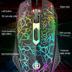 SHIPADOO D620 104-key Wired RGB Color Cracked Backlight Gaming Keyboard Mouse Kit for Laptop, PC – Wear-resistant, Non-slip
