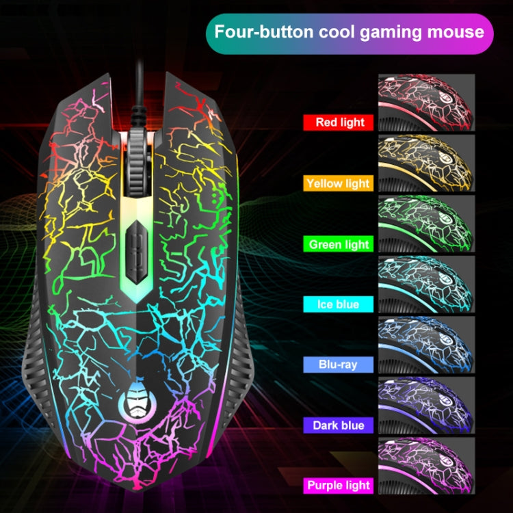 SHIPADOO D620 104-key Wired RGB Color Cracked Backlight Gaming Keyboard Mouse Kit for Laptop, PC – Wear-resistant, Non-slip