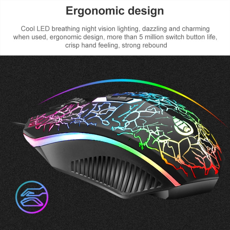 SHIPADOO D620 104-key Wired RGB Color Cracked Backlight Gaming Keyboard Mouse Kit for Laptop, PC – Wear-resistant, Non-slip