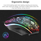 SHIPADOO D620 104-key Wired RGB Color Cracked Backlight Gaming Keyboard Mouse Kit for Laptop, PC – Wear-resistant, Non-slip