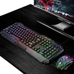 SHIPADOO D620 104-key Wired RGB Color Cracked Backlight Gaming Keyboard Mouse Kit for Laptop, PC – Wear-resistant, Non-slip