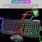 SHIPADOO D620 104-key Wired RGB Color Cracked Backlight Gaming Keyboard Mouse Kit for Laptop, PC – Wear-resistant, Non-slip