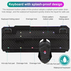 SHIPADOO D620 104-key Wired RGB Color Cracked Backlight Gaming Keyboard Mouse Kit for Laptop, PC – Wear-resistant, Non-slip
