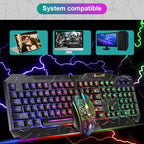 SHIPADOO D620 104-key Wired RGB Color Cracked Backlight Gaming Keyboard Mouse Kit for Laptop, PC – Wear-resistant, Non-slip