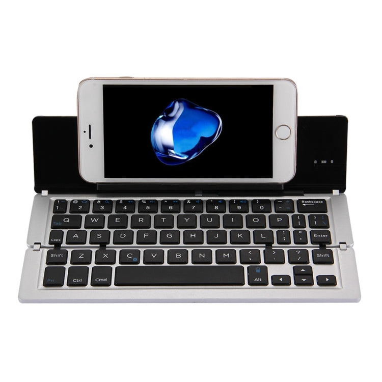 F18 Ultra-slim Rechargeable Foldable 58 Keys Bluetooth Wireless Keyboard with Holder – Bluetooth