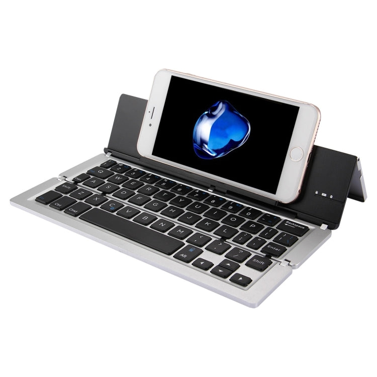 F18 Ultra-slim Rechargeable Foldable 58 Keys Bluetooth Wireless Keyboard with Holder – Bluetooth