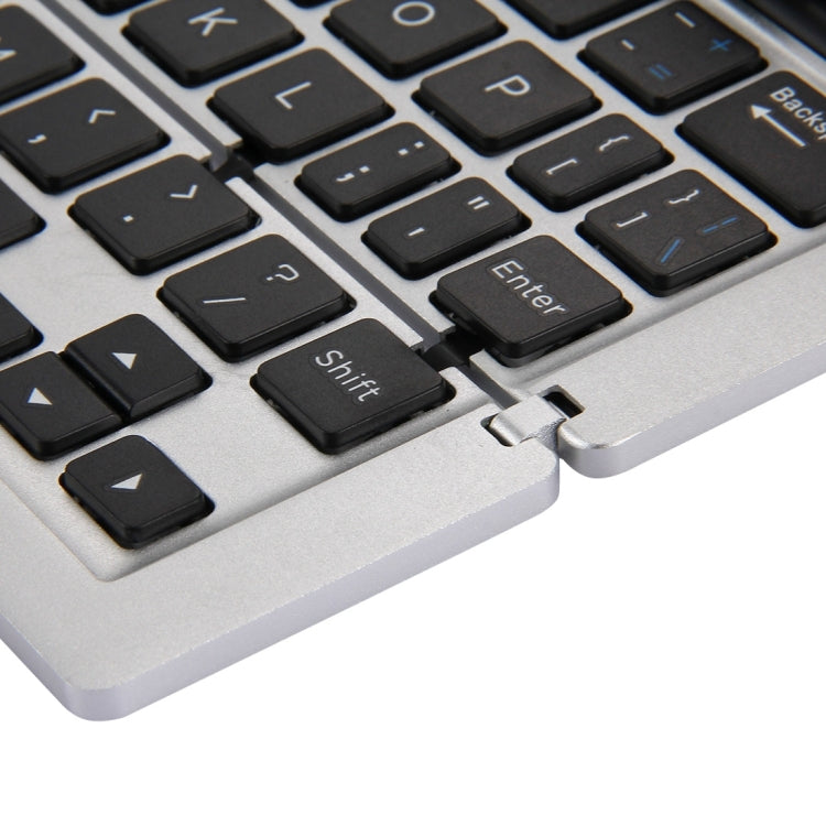 F18 Ultra-slim Rechargeable Foldable 58 Keys Bluetooth Wireless Keyboard with Holder – Bluetooth