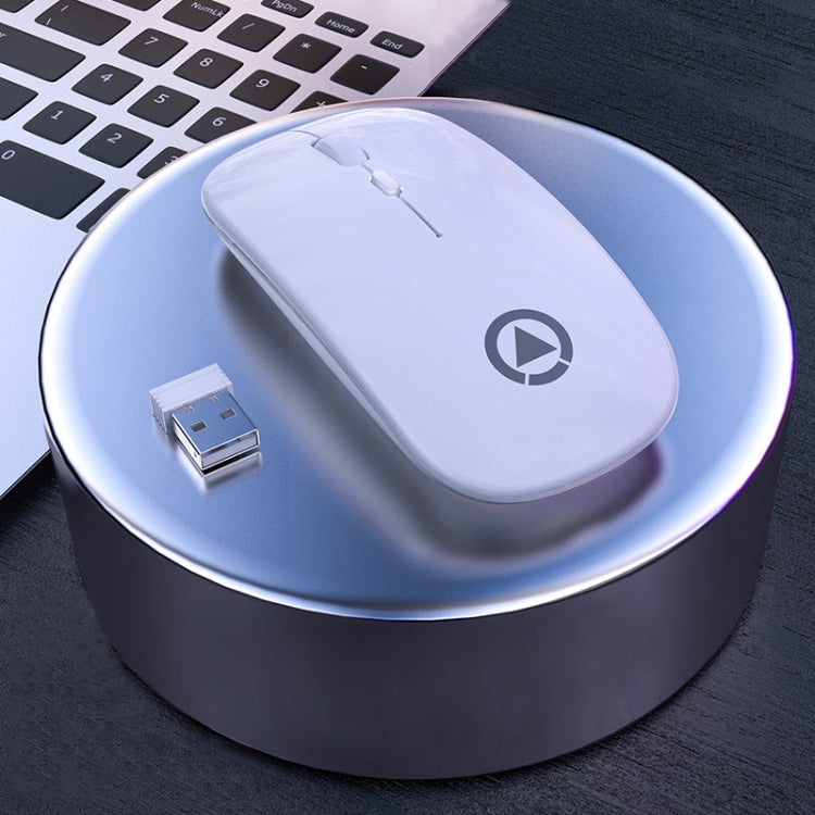 YINDIAO A2 2.4GHz 1600DPI 3-modes Adjustable Wireless Silent Mouse, Battery Powered, Battery ver. – Durable Build, Easy to Use Battery ver. White