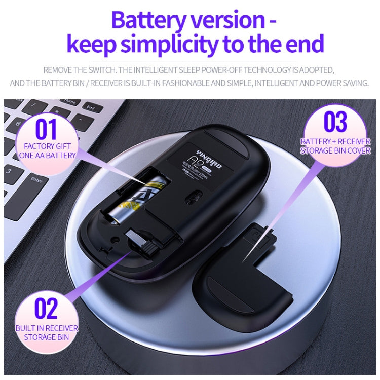 YINDIAO A2 2.4GHz 1600DPI 3-modes Adjustable Wireless Silent Mouse, Battery Powered, Battery ver. – Durable Build, Easy to Use