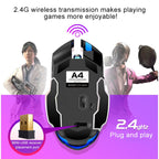 YINDIAO A4 2.4GHz 1600DPI 3-modes Adjustable Rechargeable Wireless Silent Gaming Mouse (Star Black), Star Black – Durable Build, Easy to Use