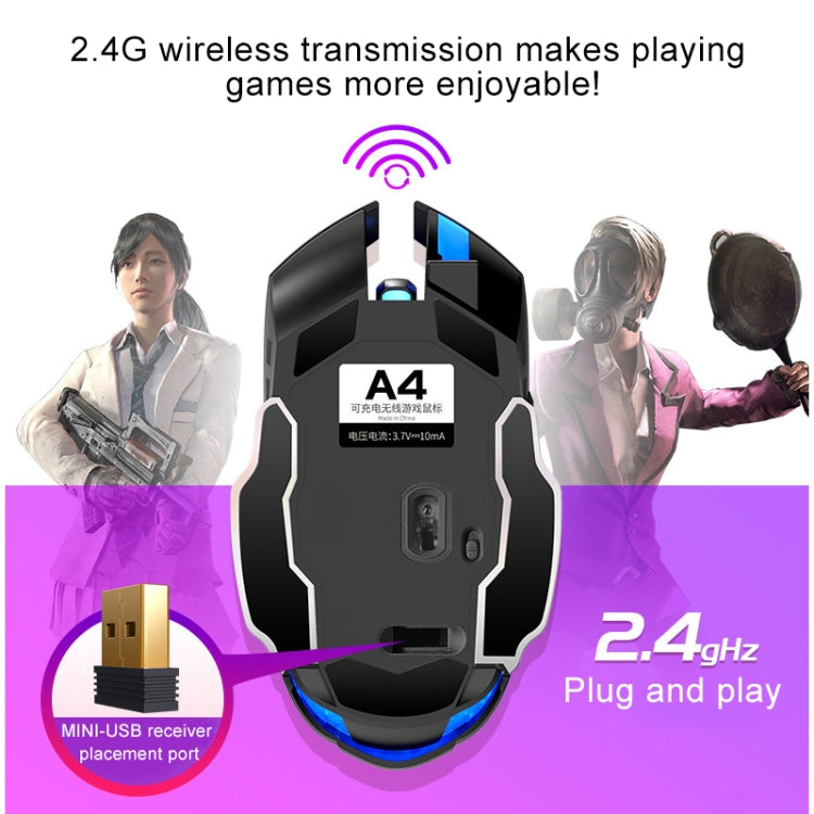 YINDIAO A4 2.4GHz 1600DPI 3-modes Adjustable Rechargeable Wireless Silent Gaming Mouse (Star Black), Star Black – Durable Build, Easy to Use