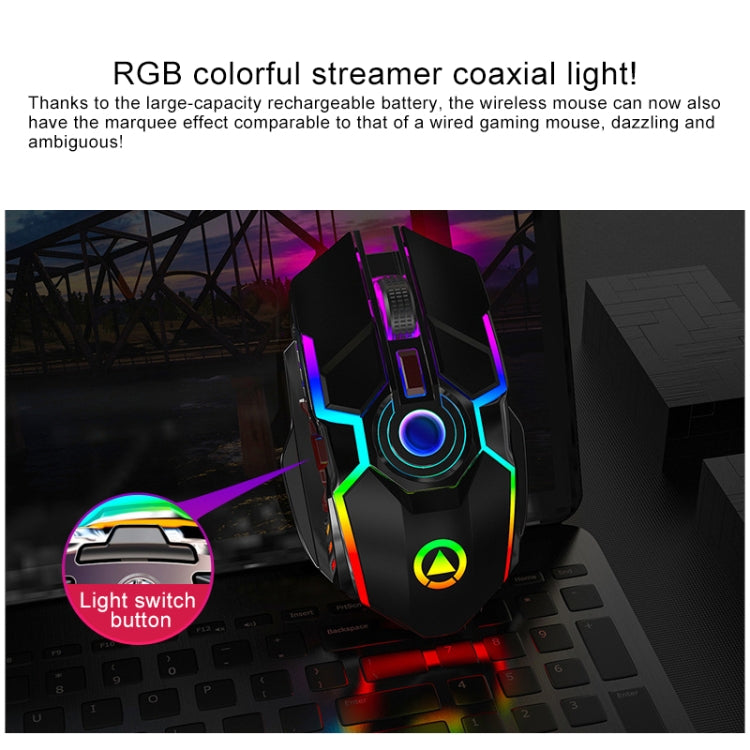 YINDIAO A5 2.4GHz 1600DPI 3-modes Adjustable Rechargeable RGB Light Wireless Silent Gaming Mouse – Durable Build, Easy to Use