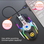 YINDIAO A5 2.4GHz 1600DPI 3-modes Adjustable Rechargeable RGB Light Wireless Silent Gaming Mouse – Durable Build, Easy to Use