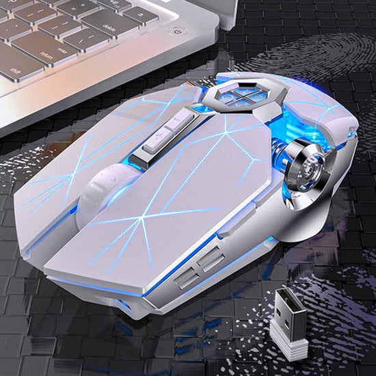 YINDIAO A7 2.4GHz 1600DPI 3-modes Adjustable 7-keys Rechargeable RGB Light Wireless Silent Gaming Mouse – Durable Build, Easy to Use White