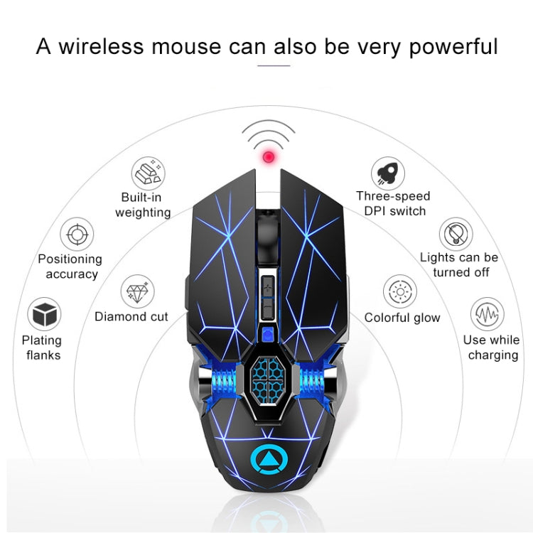 YINDIAO A7 2.4GHz 1600DPI 3-modes Adjustable 7-keys Rechargeable RGB Light Wireless Silent Gaming Mouse – Durable Build, Easy to Use