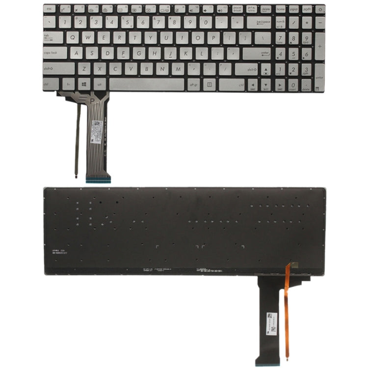 US Keyboard with Backlight for Asus GL551 GL551J GL551JK GL551JM GL551JW GL551JX G552 G552V G552VW G552VX FZ50JX GL752VW GL742VW – Durable Build, Easy to Use, For Asus GL551 Silver (US), For Asus GL551 (US) For Asus GL551 Silver (US) Silver