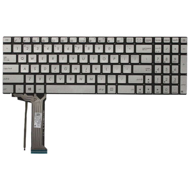 US Keyboard with Backlight for Asus GL551 GL551J GL551JK GL551JM GL551JW GL551JX G552 G552V G552VW G552VX FZ50JX GL752VW GL742VW – Durable Build, Easy to Use, For Asus GL551 Silver (US), For Asus GL551 (US)