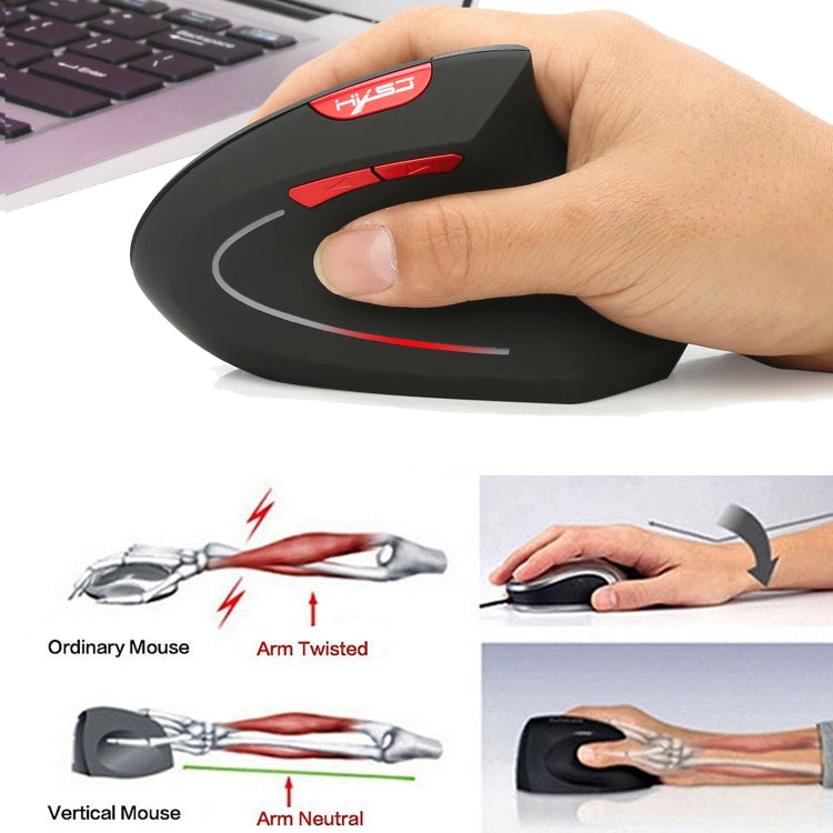 HXSJ T24 6 Buttons 2400 DPI 2.4G Wireless Vertical Ergonomic Mouse with USB Receiver, 6 Buttons T24 Black, 6 Buttons T24 Grey – Durable Build, Easy to Use
