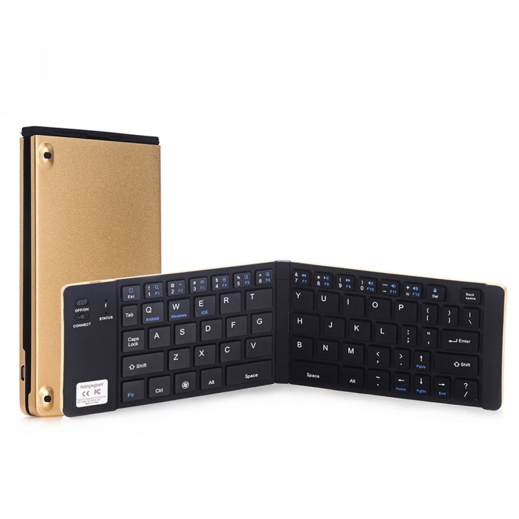 GK228 Ultra-thin Foldable Bluetooth V3.0 Keyboard, Built-in Holder, Support Android / iOS / Windows System, GK228 (Black), GK228 (Gold) – Bluetooth, Ultra-thin GK228 (Gold) Gold