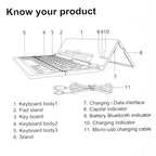 GK608 Ultra-thin Foldable Bluetooth V3.0 Keyboard, Built-in Holder, Support Android / iOS / Windows System, GK608 (Black), GK608 (Grey), GK608 (Gold) – Bluetooth, Ultra-thin
