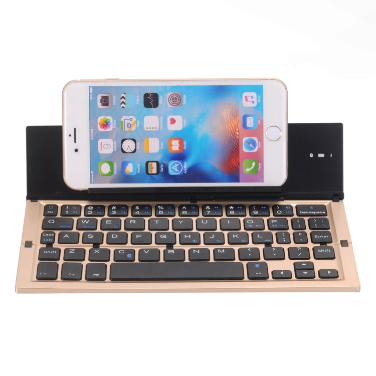GK608 Ultra-thin Foldable Bluetooth V3.0 Keyboard, Built-in Holder, Support Android / iOS / Windows System, GK608 (Black), GK608 (Grey), GK608 (Gold) – Bluetooth, Ultra-thin GK608 (Gold) Gold