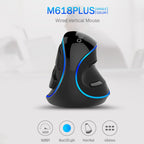 DELUX M618 Plus Wired Blue Version Optical Mouse Ergonomic Vertical Mouse 1600DPI, 1600DPI Wired – Durable Build, Easy to Use