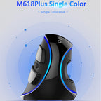 DELUX M618 Plus Wired Blue Version Optical Mouse Ergonomic Vertical Mouse 1600DPI, 1600DPI Wired – Durable Build, Easy to Use
