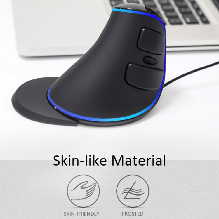 DELUX M618 Plus Wired Blue Version Optical Mouse Ergonomic Vertical Mouse 1600DPI, 1600DPI Wired – Durable Build, Easy to Use
