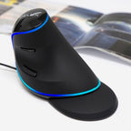 DELUX M618 Plus Wired Blue Version Optical Mouse Ergonomic Vertical Mouse 1600DPI, 1600DPI Wired – Durable Build, Easy to Use
