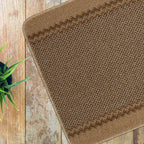 Washable Bordered Beige Rug