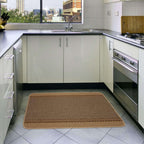 Washable Bordered Beige Rug
