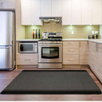 Washable Bordered Black Rug