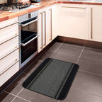 Washable Bordered Black Rug