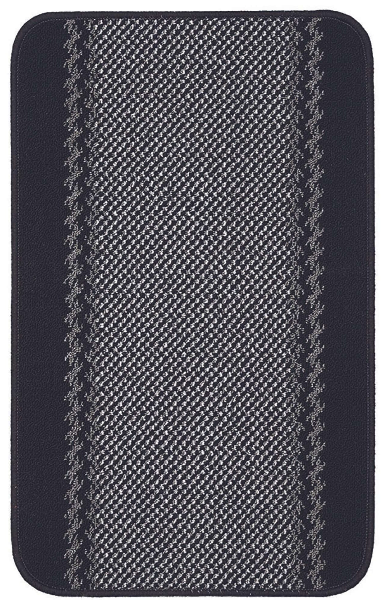 Washable Bordered Black Rug