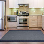 Washable Bordered Blue Rug