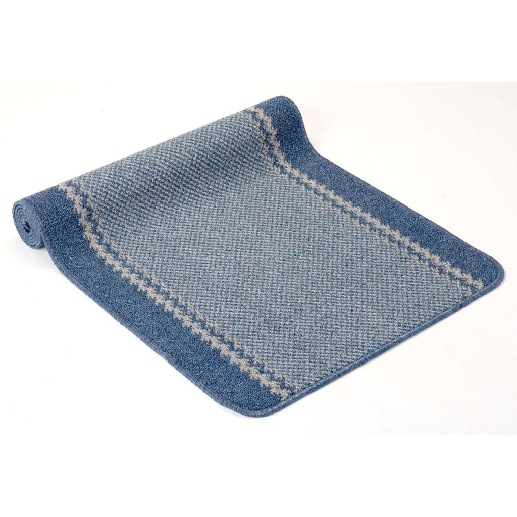 Washable Bordered Blue Rug
