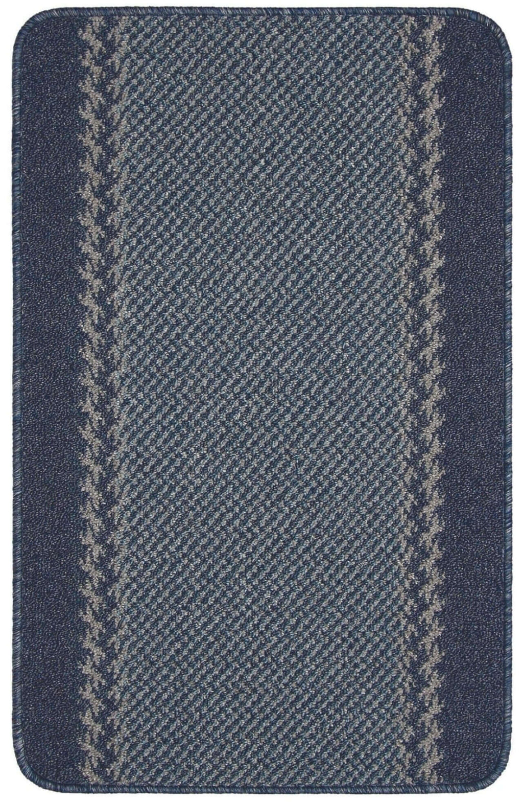 Washable Bordered Blue Rug