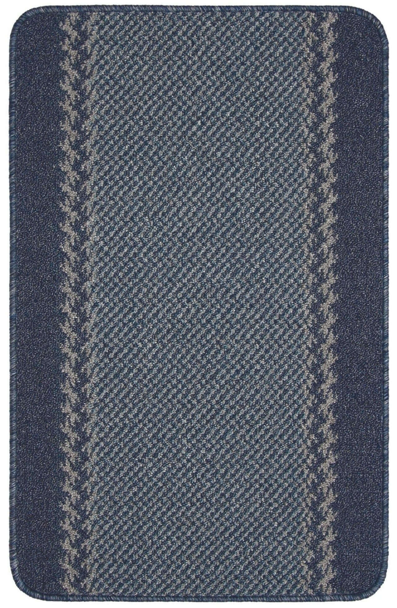 Washable Bordered Blue Rug