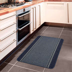 Washable Bordered Blue Rug