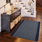 Washable Bordered Blue Rug