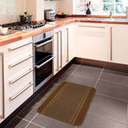 Washable Bordered Brown Rug