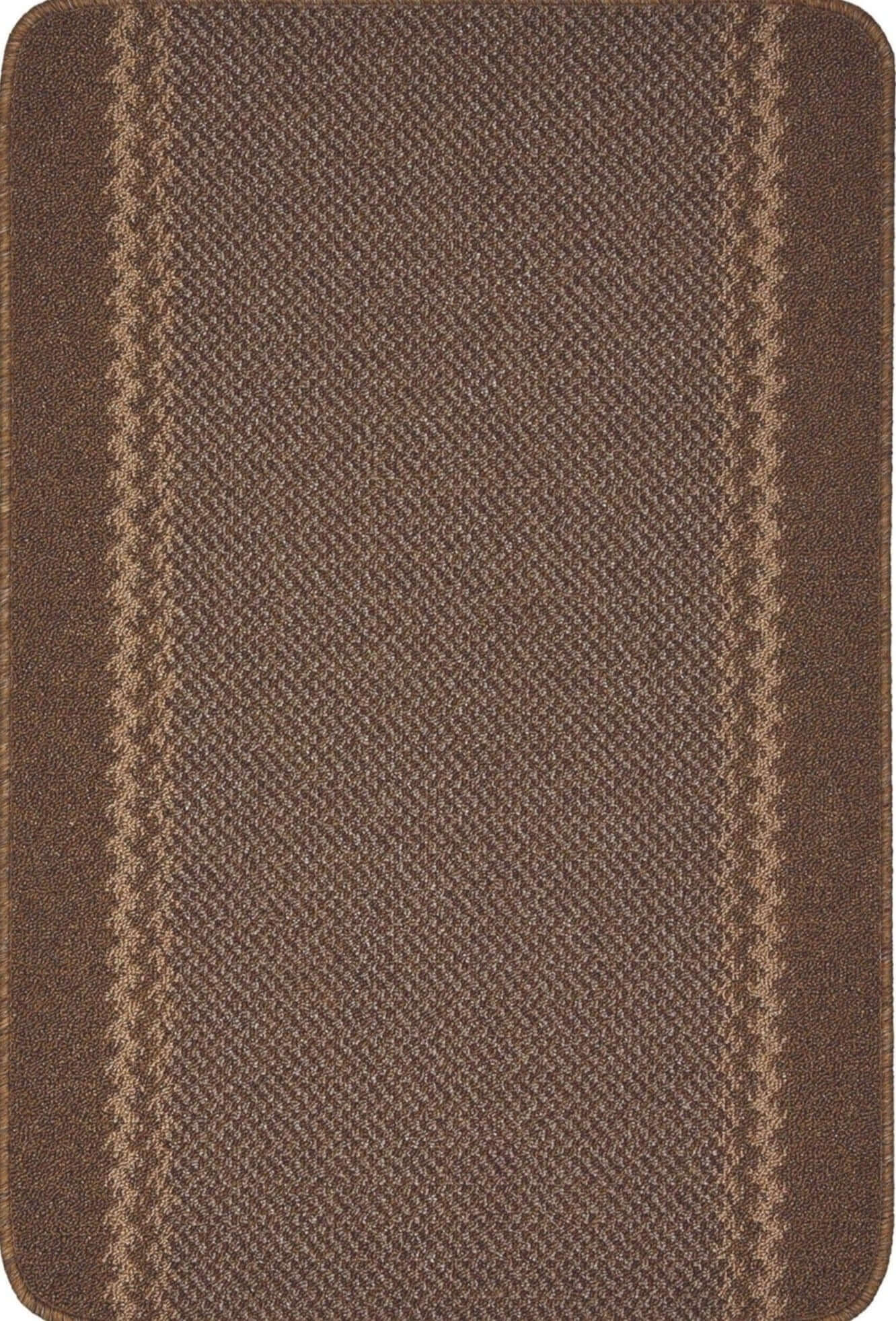 Washable Bordered Brown Rug