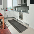 Washable Bordered Dark Grey Rug