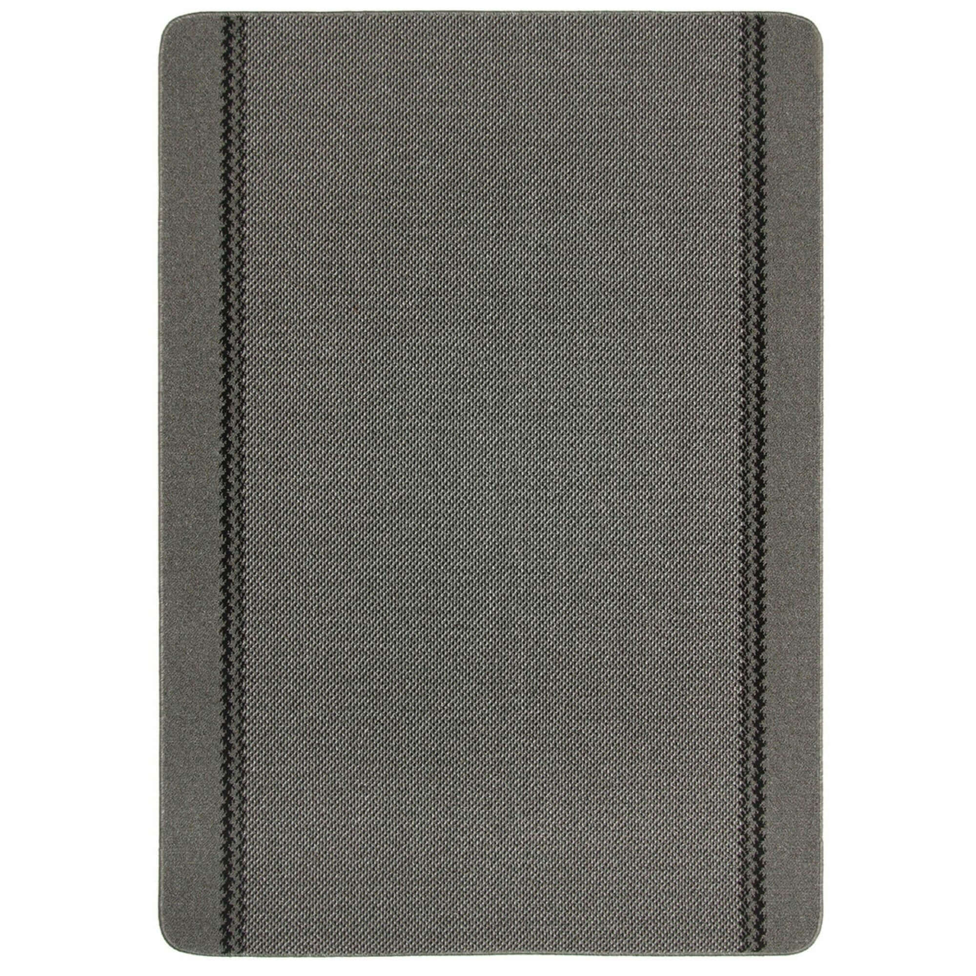 Washable Bordered Dark Grey Rug 133X190 cm