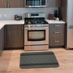 Washable Bordered Dark Grey Rug