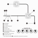 T2 Bluetooth V5.0 Helmet Headset 5V for Motorcycle Driving with Anti-interference Microphone
