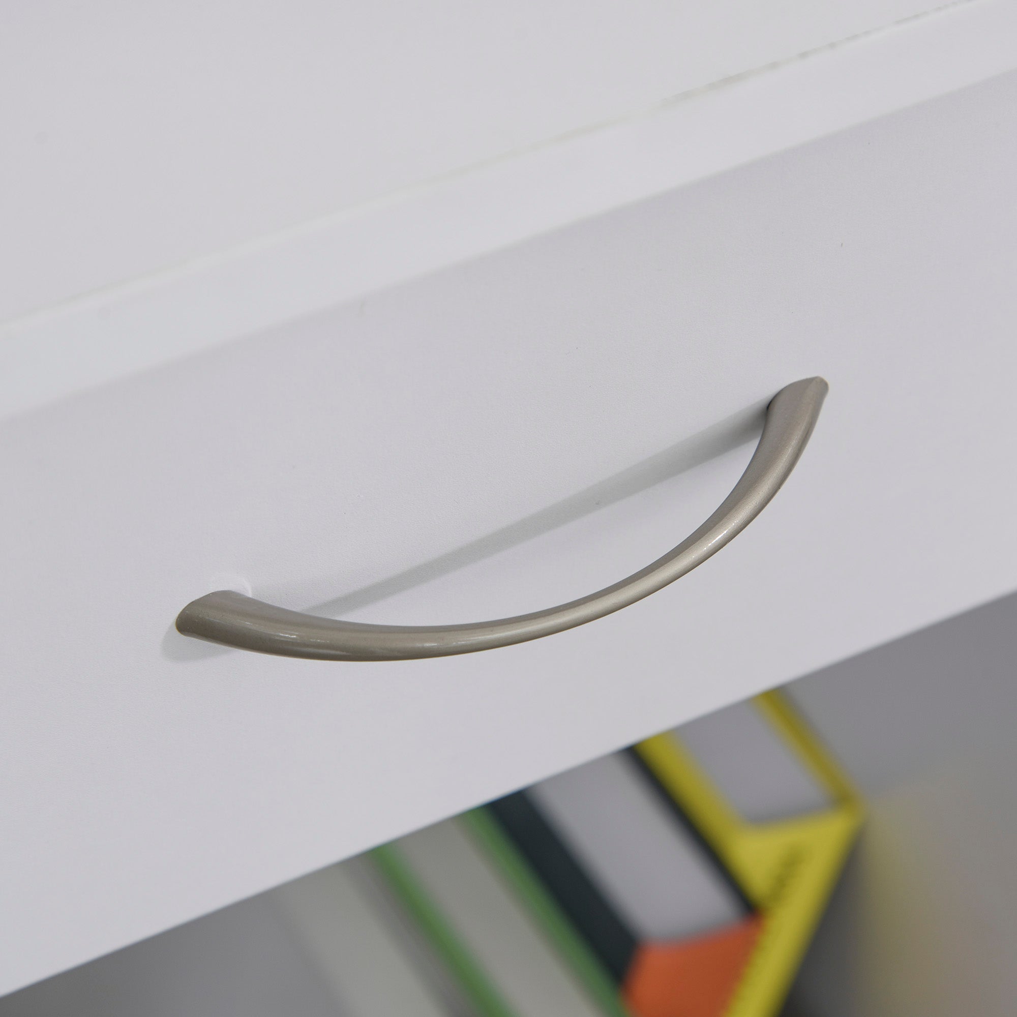 L-Shaped Corner Computer Desk with 2 Shelves, Wide Worktop, Keyboard Tray, Drawer and CPU Stand, Home Office Study Bedroom Furniture, White